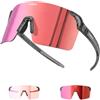INBIKE Occhiali Da Ciclismo Uomo Donna Occhiali Da Sole Con Protezione UV400 Lenti Fotocromatiche Trattamento Anti-Appannamento Per Ciclismo Trekking Montatura Trasparente E Lenti Specchiate