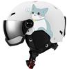 Lljsszr Casco da Neve Protezione per La Testa Antiriflesso Accessori Multitaglie Visiera Sportiva Calda Occhiali da per attività All'aperto, Bianco, s