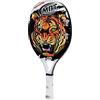 Max Beach Tennis MBT JUNIOR TIGER, Racchetta Beach Tennis Carbonio e Fibra di Vetro - Superficie ruvida - Eva Soft - Leggera e Bilanciata - Profilo 16 mm