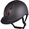 HKM Lady Shield, Casco da Equitazione Unisex-Adulto, Marrone/Oro Rosa, 52-54 cm