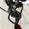 Yhenlovtt Deragliatore in acciaio per portapacchi della bicicletta, confezione da 2 pezzi, in acciaio inox, 105 mm, con diametro posteriore di 7 mm e altezza centrale dritta (nero2)