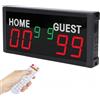Generic Tabellone Digitale a LED, 1,8 Pollici 6 Cifre Portatile, Custode del Punteggio da Tavolo o da Parete con Telecomando per Basket, Pallavolo, Baseball