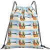cchgnm Beach Two Ananas Sea Print Leggero e Pieghevole Coulisse Borsa Palestra, Multifunzionale Sport Yoga Viaggi Storage Bag
