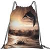 cchgnm Bella stampa delfino leggero e pieghevole coulisse palestra borsa, multifunzionale sport yoga viaggio Storage Bag