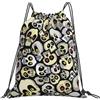 cchgnm Borsa da palestra leggera e pieghevole con coulisse con stampa di teschio di Halloween, borsa multifunzionale per sport, yoga, viaggio