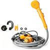 PORFOYO Doccia portatile da campeggio, 12 V, per campeggio, presa accendisigari, per esterni, con pompa a immersione e soffione, doccia per esterni, per auto, roulotte, camper