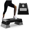 COSTWAY Step da Aerobica, Step Fitness con Altezza Regolabile(12/17/22cm), con Cuscinetti Antiscivolo, Esercizio Allenamento Stepper per Casa Palestra, Capacità Max.150 kg (Grigio)