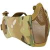 Tsawntd Maschera in rete da softair - Maschera in rete a mezza faccia pieghevole con protezione per le orecchie, maschere da softair regolabili per caccia, tiro a paintball, faccia nera