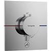hansgrohe ShowerSelect Comfort E - Miscelatore termostatico incasso, Rubinetto termostatico con blocco di sicurezza (SafetyStop) a 40° C, Termostato quadrato, 1 utenza, cromo