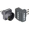 BTicino S3610G Adattatore Tris con 1 Presa Tedesca 2 Prese, 10A, Colore Antracite, 1500 W, 250 V, Nero & S3603G Tris Kit Adattatore, 3 Prese, Spine 10 A, Antracite 1 pezzo)