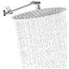 NearMoon Soffione doccia da 30,5 cm con braccio regolabile per regalo, Nearmoon ultra-sottile rotondo in acciaio inox soffione a pioggia