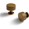 Goo-Ki Pomello vintage retrò in ottone anticato in lega di zinco - Maniglie, foro singolo a righe, decorazioni per armadietti, accessori per camera da letto, cucina, confezione da 6