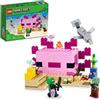 LEGO Minecraft The Axolotl House 21247 - Set di giocattoli da costruzione, avventure creative a una base subacquea colorata, include un esploratore subacqueo, delfino, annegato e altro ancora,