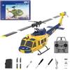 NBJIALIN RC ERA C032 UH-1 Huey Elicottero telecomandato per adulti, 1/48 Sacle 2.4G 6CH Gyro Stabilized Aircraft with Altitude Hold & Optical Flow,3D Stunt Drone (giallo)