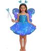 Generico Costume Fatina Bambina 4 Pezzi Costume Farfalla Fatina Vestito Principessa Farfalla con Ali Bacchetta Tutù Cintura Bambina Principessa Vestiti per Carnevale, Feste di Compleanno, Giochi di Ruolo
