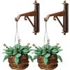 Odoria 1/12 Piante Sospese in Miniatura e Ganci da Parete Staffa per Pianta Accessori Casa delle Bambole Dollhouse Miniature Accessories, Verde Scuro
