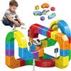 Vulaop Clickrail Cube Track, set di giocattoli magnetici, ferrovia elettrica flessibile con guide anti-gravità, mattoncini magnetici fai da te, binari di traino Cubix 3D (51 pezzi)