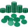 QUARKZMAN 100Pezzi 1.2 Pollici Gettoni Poker, Gettoni Bingo Plastica Contatori Apprendimento Dischi Contatori Marcatori Gettoni Gioco Opachi per Giocare, Verde Scuro, Piatti