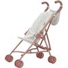 Little Dutch 4584 - Passeggino pieghevole in metallo, con manici morbidi e borsa per passeggino, per bambole da 33 a 46 cm, colore: Bianco Meadows/rosa