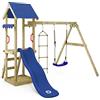 Wickey Gioco da giardino WICKEY TinyCabin con altalena e scivolo blu, struttura da esterno per bambini con sabbiera, scaletta e accessori da gioco