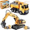 EUCOCO Giochi Bambini 3 4 5 6 7 8 Anni, Ruspa Escavatore Camion Giocattolo Per Bambini Regalo Bambino 3-8 Anni Macchinine Per Bambini Giocattolo Bambino 3-8 Anni Regali Compleanno Bambini Bambino
