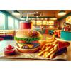 Bullglesup Puzzle per adulti, 1000 pezzi, hamburger con poster, si adattano perfettamente tra loro lettere sul retro, senza polvere, regalo per anziani (70 x 50 cm)
