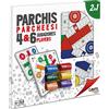CAYRO - Parchis e Oca - + 6 Anni - Tavola Legno - Doppio Gioco Classico da Tavolo - Bambini e Adulti - 6 Cubiletti, 24 Chip e 6 Dadi - 2 a 6 Giocatori