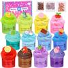 Zhufas Fluffy Slime Kit, 12 Pezzi DIY Mini Slime Per Burro Fluffy, Melma Trasparente e Melma di Burro, Slime Profumato DIY, Regali di Slime, Putty Giocattoli Regalo per feste per bambini.