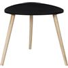 Home Deco Factory, HD0497, Tavolino Triangolare in Legno Nero Modello Grande, dal Design Pulito e Moderno, Ideale per Soggiorno o Ufficio, Dimensioni 48x46x48 cm, Colore Nero