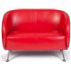 HJH Office Lounge Sofa ST. LUCIA divano a 2 posti in ecopelle con rivestimento morbido, extra confortevole, 713402, rosso