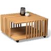 M2 Kollektion Malik Tavolino da Salotto, Legno, Rovere Massiccio Oliato, B/H/T=75x40x75cm