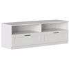 Iconico Home MIK Traditional, Mobile TV con 2 cassetti e vani a giorno, Soggiorno, Salotto, Camera da letto, 160x44,5xh53,5 cm, Bianco
