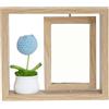 DFGBAPKBL Girevole Cornici Cornice for foto girevole su entrambi i lati in materiale di legno con fiori e piante in vaso for visualizzare da 6 pollici(Color 3)
