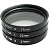 SYSTEM-S Set di filtri a stella 37 mm 4 6 8 punti obiettivo per smartphone fotografia in nero