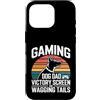 Dog Father Gamer Pup Lover Custodia per iPhone 16 Pro Gioco Cane Papà Vittoria Schermo E Scodinzolante Code