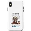 Feline Coffee Vibes Custodia per iPhone X/XS Cranky Cat Coffee No Miracles Umorismo mattutino