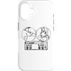 Camicie elettroniche vintage Custodia per iPhone 16 Registratore nastro audio Lettore di nastri Macchina nastro