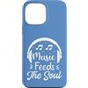 Retro Music Design Custodia per iPhone 13 Pro Max Music Feeds The Soul Cuffie Amante della musica
