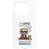 Feline Coffee Vibes Custodia per iPhone 15 Pro Cranky Cat Coffee No Miracles Umorismo mattutino