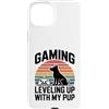 Retro Gaming Mom Puppy Gamer Squad Custodia per iPhone 15 Plus Gioco di livellamento con il mio cucciolo retrò