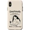 Fictional Character Emotional Reading Bo Custodia per iPhone X/XS Personaggi immaginari Lettore Umorismo Caffè Vino Libro Amante