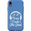 Retro Music Design Custodia per iPhone XR Music Feeds The Soul Cuffie Amante della musica