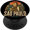 Brazil Souvenir Gift Vintage Sao Paulo Brasile viaggio souvenir regalo punto di riferimento PopSockets PopGrip Adesivo