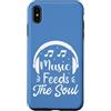 Retro Music Design Custodia per iPhone XS Max Music Feeds The Soul Cuffie Amante della musica