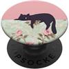 Animal Print Cute And Fun Gatto pigro Floreale Rosa Verde Rose PopSockets PopGrip Adesivo