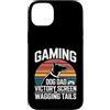 Dog Father Gamer Pup Lover Custodia per iPhone 14 Plus Gioco Cane Papà Vittoria Schermo E Scodinzolante Code