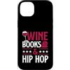 Retro Hip Hop DJ Concert Merch for Rap M Custodia per iPhone 14 Plus Libri di vino e lettura di libri amanti del vino rosso hip hop