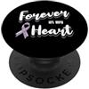 Testicular Cancer Awareness Memorial Rib Testicolare Cancro Consapevolezza Nastro Perdita Amare Ricordo PopSockets PopGrip Adesivo