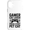Cat Gaming Controller Lover Custodia per iPhone 16 Plus Gamer Cat Lover Premi Start Pet Cat