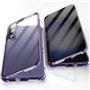 Jonwelsy Anti Peeping Cover per Samsung Galaxy S24 Plus, 360 Gradi Protezione Case, Privacy Vetro Temperato Anti SPY Custodia, Adsorbimento Magnetico Bumper Metallo Frame per Samsung S24+ (Viola)
